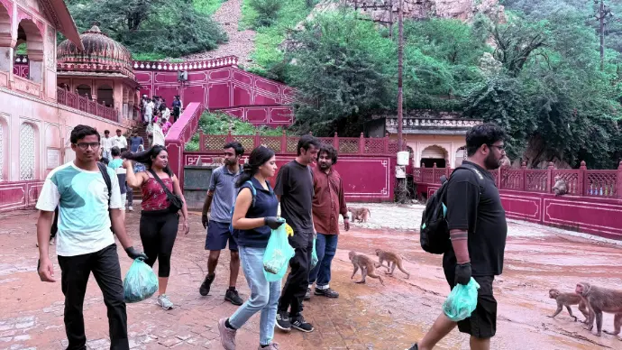 galta ji cleaning by aravalli future foundation